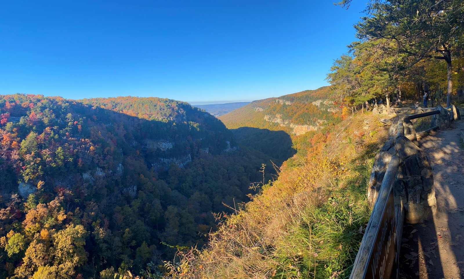 photo of mountain overlook with fall colors