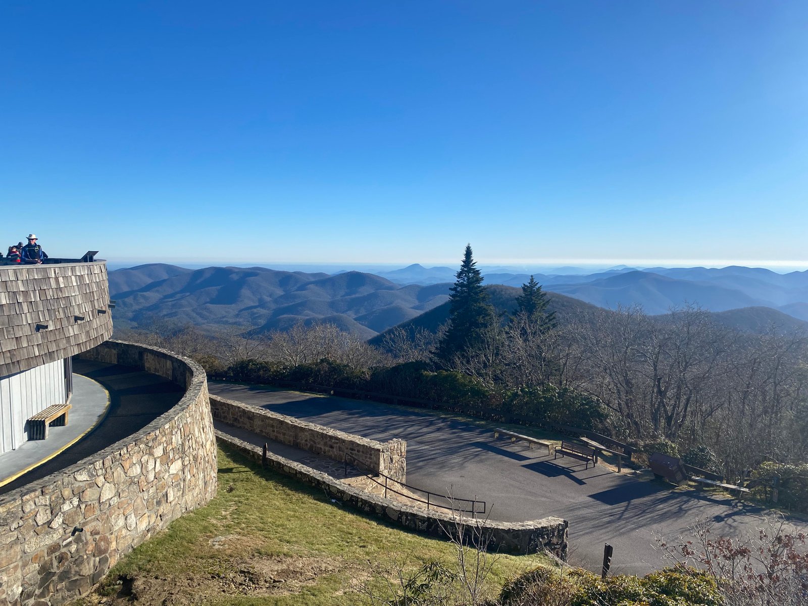 observation deck overlooking blue ridge mountains