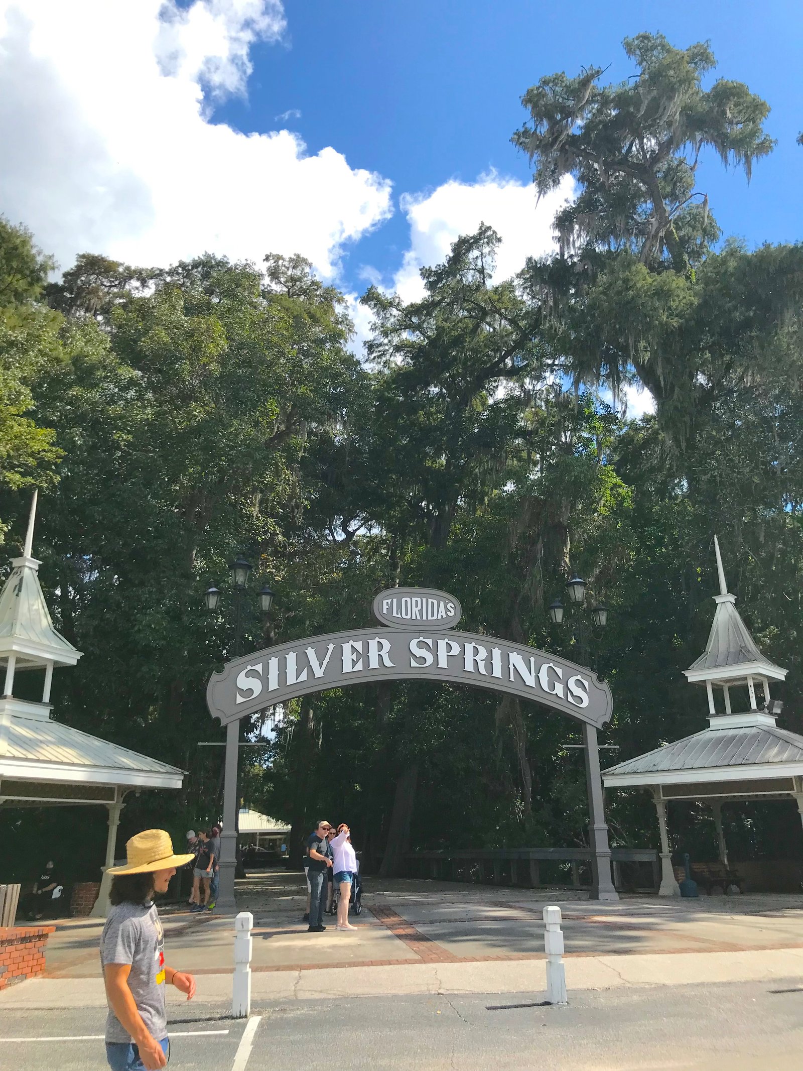 The official entrance sign welcoming visitors to Silver Springs State Park in Florida.