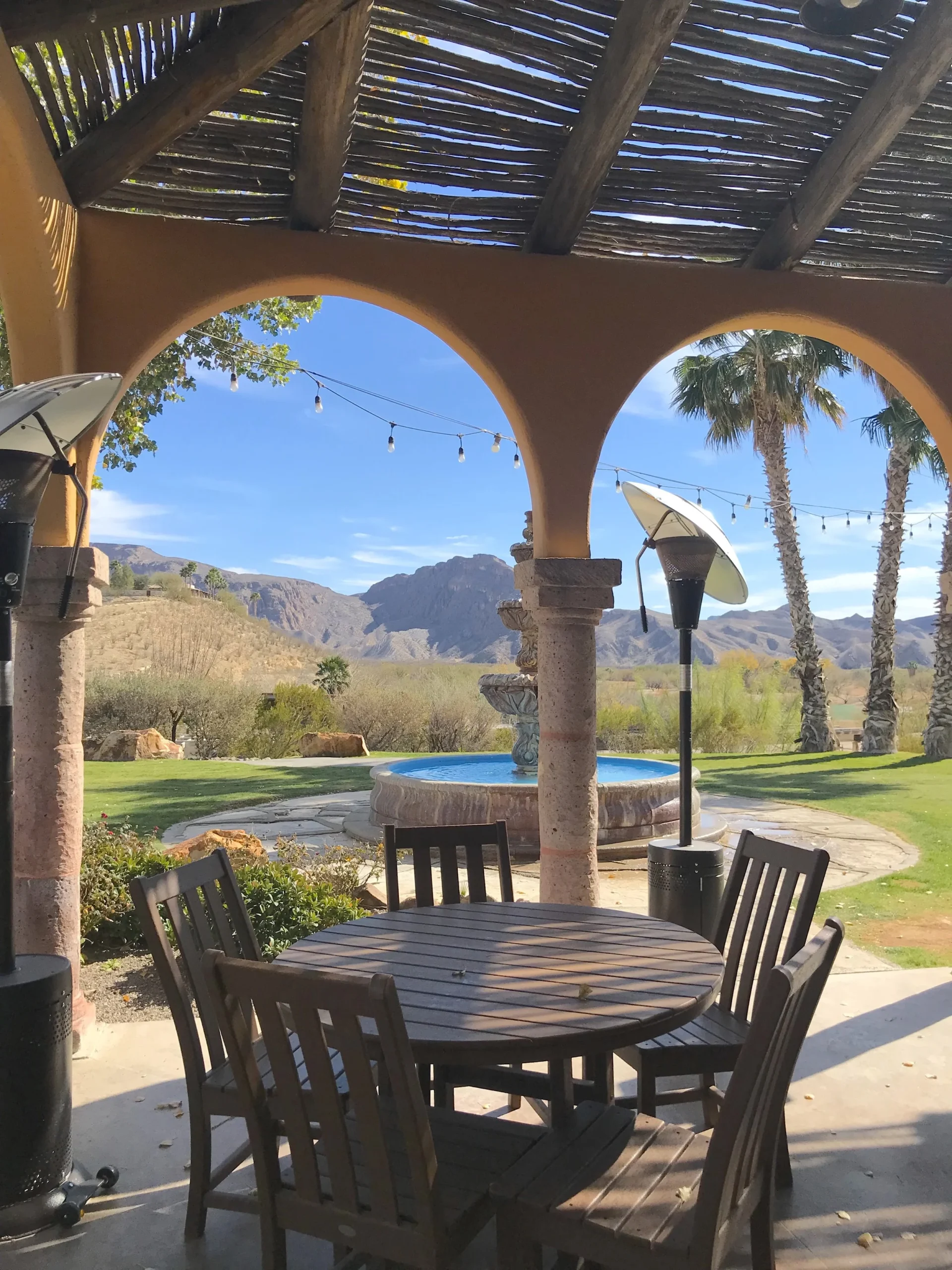 Rustic Old West boardwalk and hotel accommodations at Lajitas Golf Resort near Big Bend Ranch State Park.