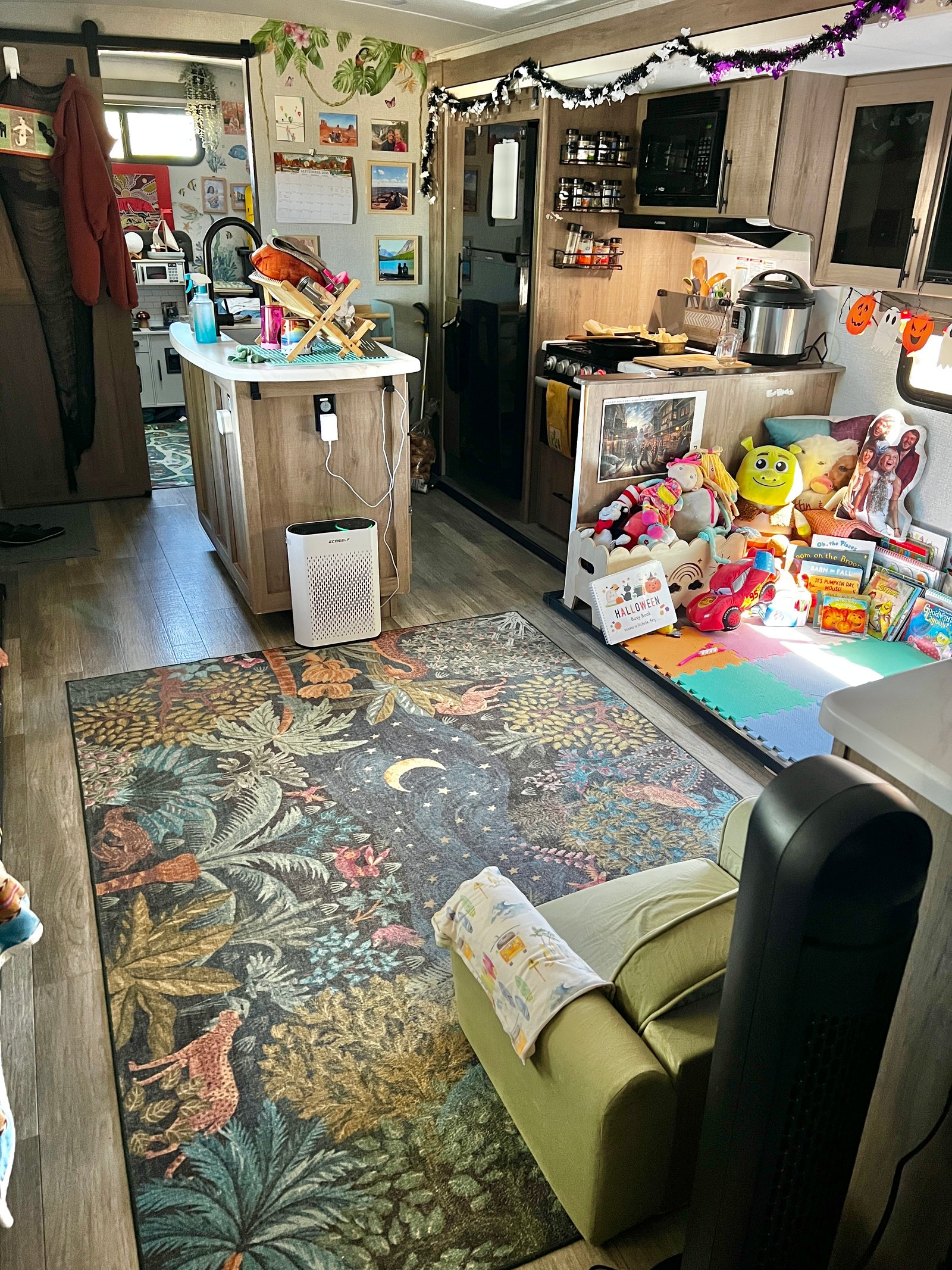 rv living room with rug