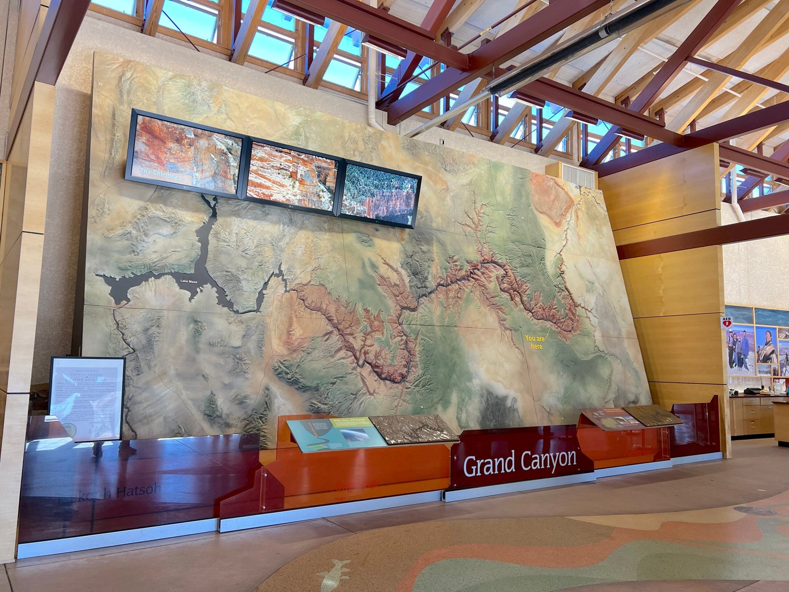 view of a floor to ceiling map of the Grand Canyon
