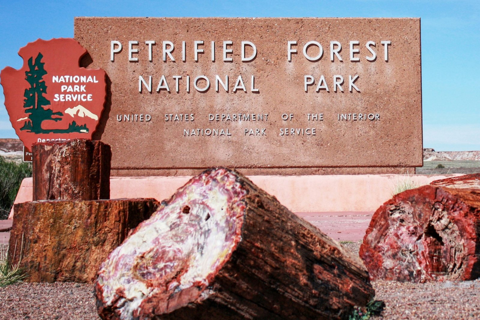 Petrified Forest National Park Sign.