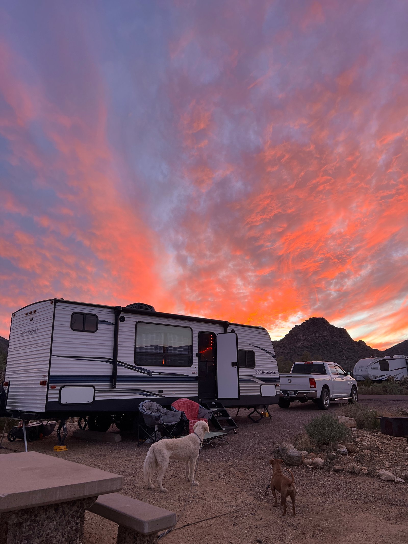 Sunset at our campsite in White Tank Regional Park.