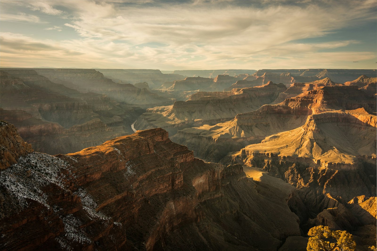 view of Grand Canyon with morning glow 