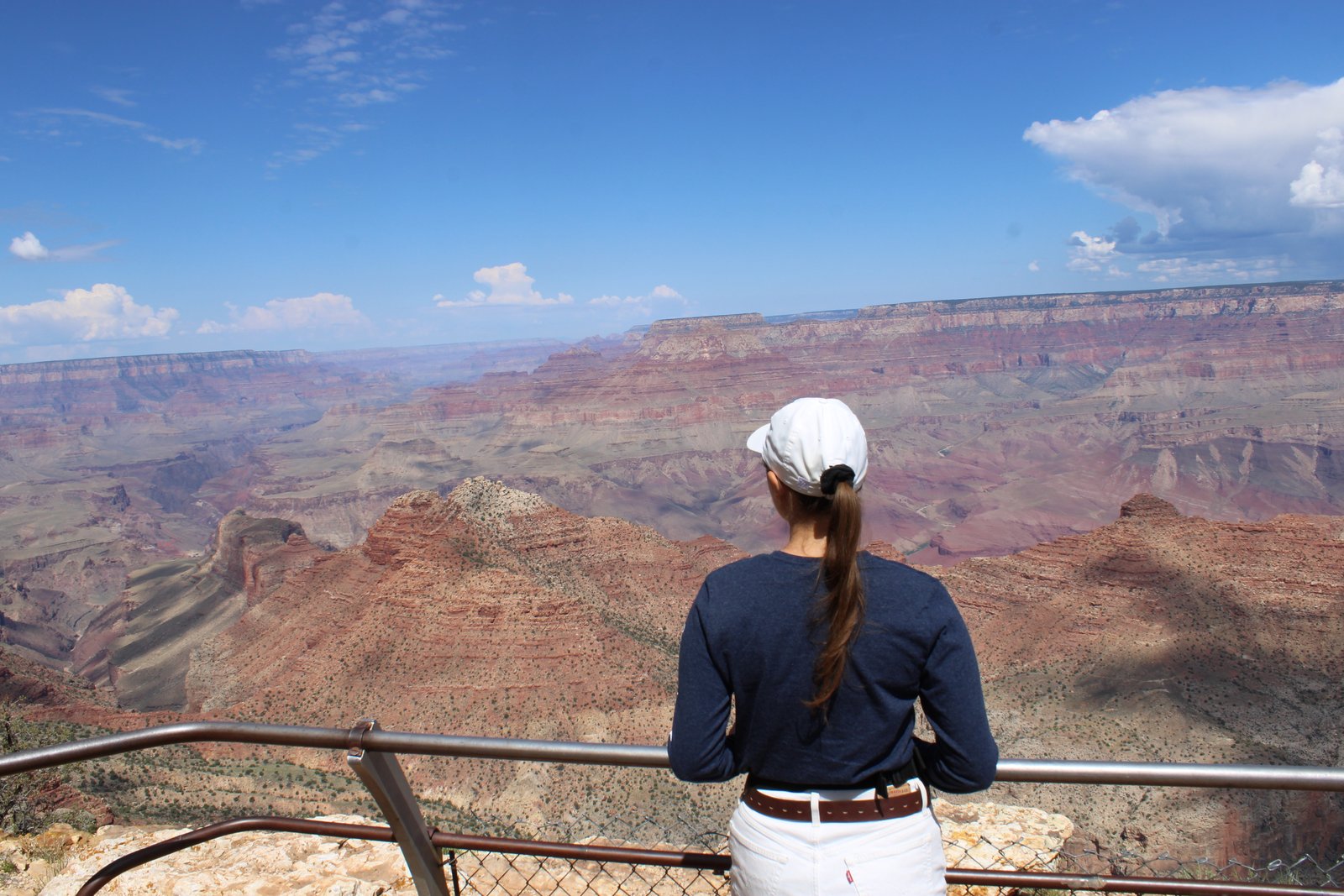 person standing at overlook of Grand Canyon